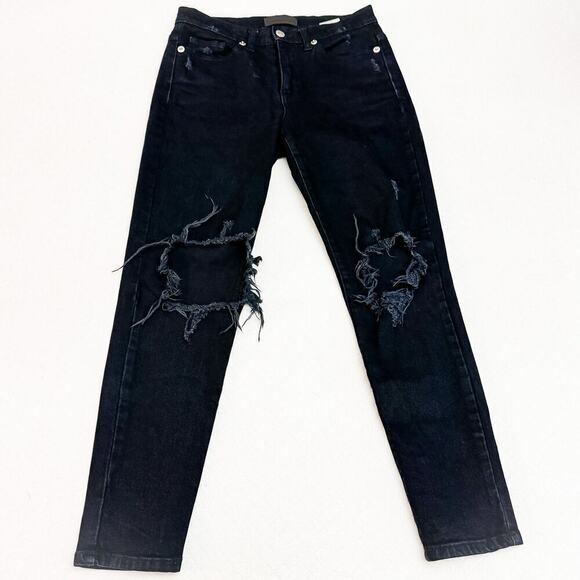 Daniel Patrick Black Denim Skinny Ripped Jeans Size 27 - Picture 2 of 10